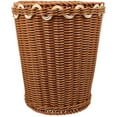 thumbnail image 1 of Toyvian Brown Woven Trash Can with Rustic Handmade Rattan Design, Living Room Storage Basket Organizer, 1 of 4