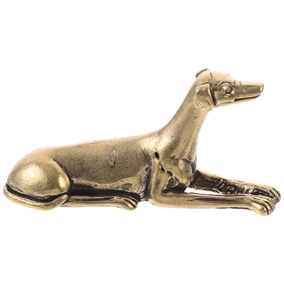 Toyvian Brass Hound Decoration Vintage Dog Statue Golden Desktop Ornament for Home and Office Decor