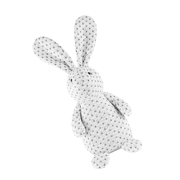 Toyvian Bunny Statues for Shelf White Fabric Ornament for Tabletop Display 1Pack