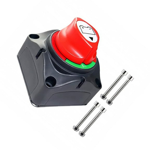 Toyvian RV Disconnect Isolator Battery Switch Red Short Circuit Protection for Car 1Pcs 3*2.8in