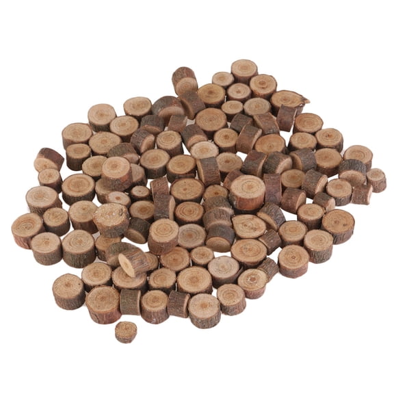 Toyvian 100-Piece Natural Wood Slices with Bark, Smooth Finish for Crafts, Art Projects, Rustic Home Decor and Decorations