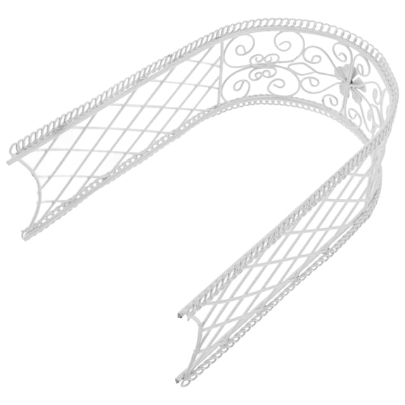 Toyvian Dollhouse Mini Arch Metal Wedding Scene Layout Romantic Atmosphere Creation 1Set White