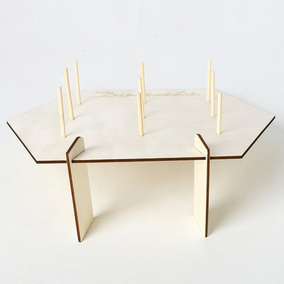 Toyvian Wooden Donut Stand with Assorted Colors Rustic Treat Display for Events and Celebrations