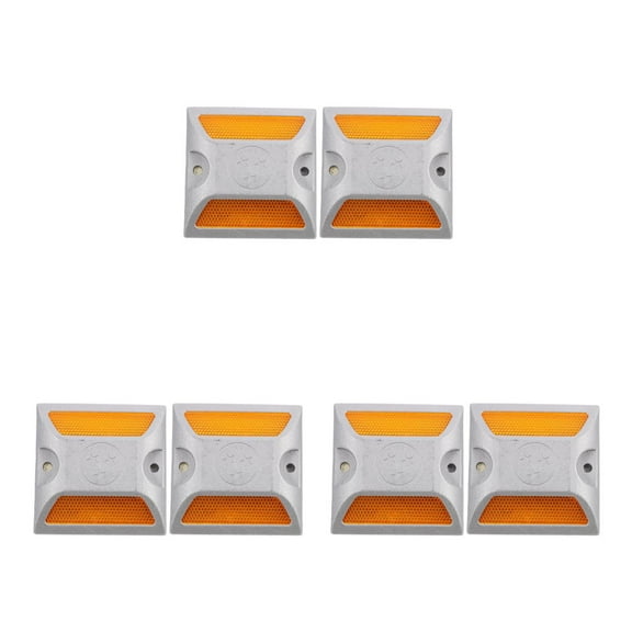 Toyvian 6-Pack Reflective Driveway Markers for Road Safety, Pavement Reflectors with Random Styles, Improve Night Visibility