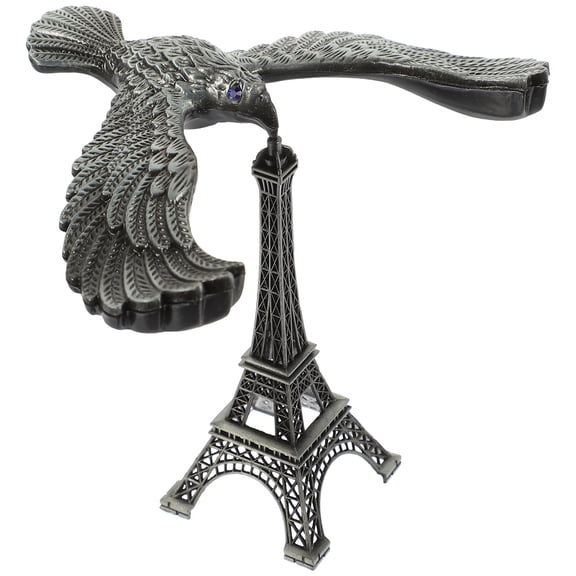 Toyvian Modern Home Decor Eiffel Tower Model Bird Shape Alloy Silver 1Pack