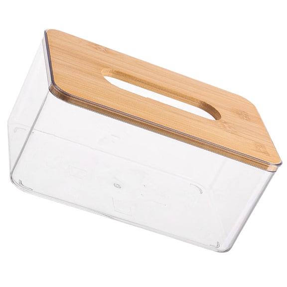 Toyvian Brown Wooden Napkin Holder for Dining Table with Lid Tissue Box for Home Use