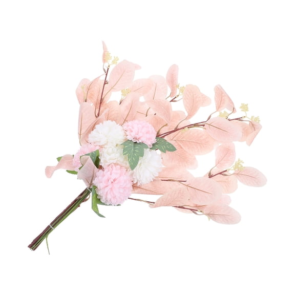 Toyvian White Fake Chrysanthemum Bouquet with Eucalyptus Leaves for Natural Look Home Ornament