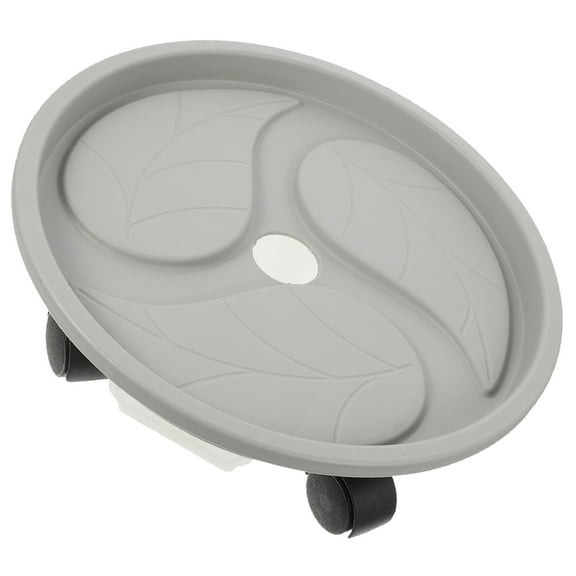Toyvian Rolling Plant Tray in Light Grey Plastic for Clean and Tidy Use