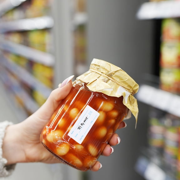 Toyvian Removable Food Storage Labels for Plastic Containers with Writable Space Assorted Color