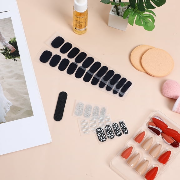 Toyvian Full Wraps Nail Strips,1 Set Fresh Style Nail Polish Strips Adhesive Nail Decals Nail Art Strip Sticker