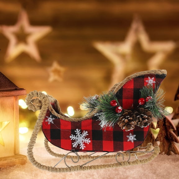 Toyvian Party Sleigh Decor Desktop Sleigh Decoration Plastic Multi 1Pack