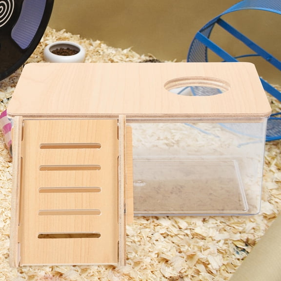 Toyvian Transparent Beige Hamster Sand Bath, Elegant Design for Small Pet Health