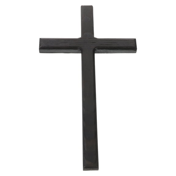 Toyvian Hanging Wall Decoration Wooden Wall Cross Black for Hotel 1Pcs
