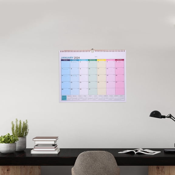 Toyvian 2024-2025 Wall Calendar for Home & Office, Multi-Use Monthly Planner with Easy-to-Read Design and Decorative Features