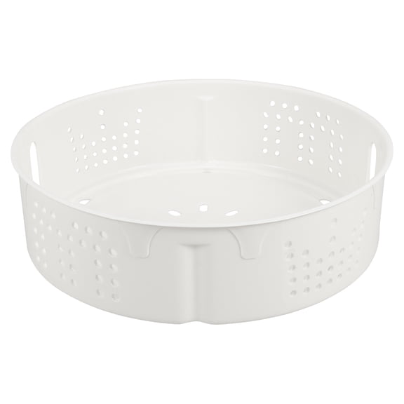 Toyvian Stackable Steamer Insert Pan in White Plastic for Efficient Food Steaming in Kitchen