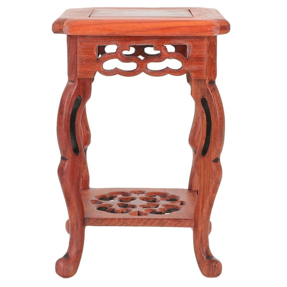 Toyvian Indoor Outdoor Dark Red Wooden Vase Display Stand for Home and Kitchen Decor