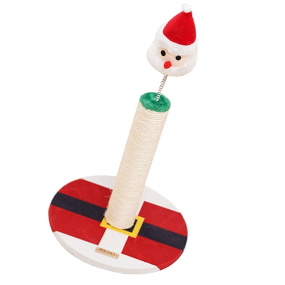 Toyvian Wear Resistant Cat Climbing Post with Assorted Colors Natural Sisal Rope and Fun Christmas Design