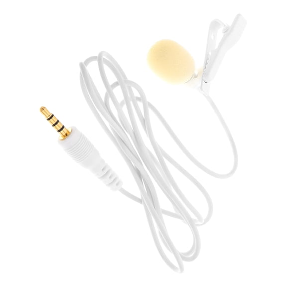 Toyvian White Portable Lavalier Microphone for Phone Meeting Recording