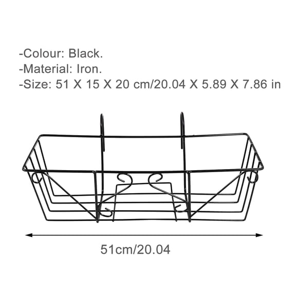 Toyvian Hanging Flower Basket Shelf 1-Pack - Outdoor Plant Holder for Garden, Patio, Balcony Decoration and Home Use