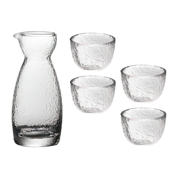 Toyvian Japanese Style Glass Sake Cup Set Transparent Wine Glasses for Kitchen Use Practical and