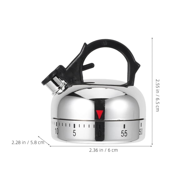 Toyvian Mechanical Kitchen Timer Tea Kettle Shape Countdown Timer for Cooking Yoga Adults 1 Piece