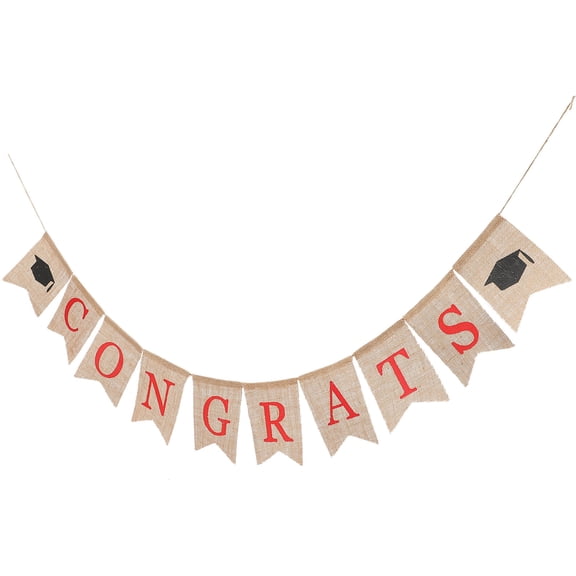 Toyvian Multi-Color Burlap Graduation Party Decorations Set for Celebration Layout, Perfect for Graduation Events