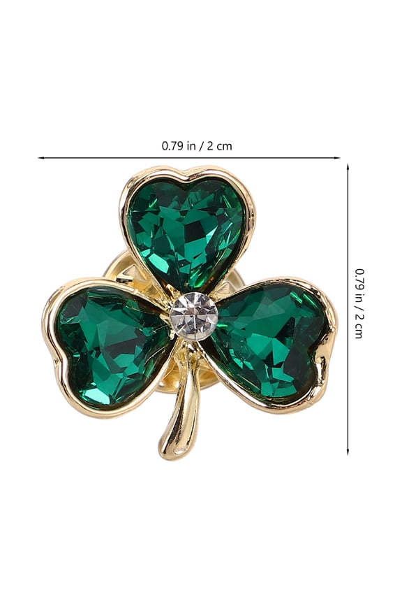 St. Patrick's Day Shamrock Glass Pins Brooch Set for Clothes, Festive Irish Accessories