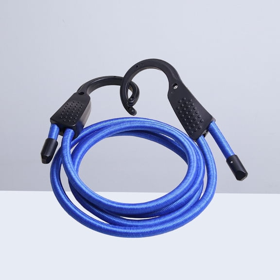 Toyvian Car Trunk Straps for Luggage Elastic Clotheslines Blue Metal Hooks 1Pcs