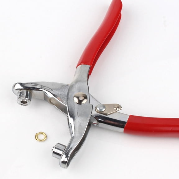 Toyvian Heavy Duty Red Belt Puncher with Hole Punch Tool and Eyelet Setter for Crafting and Projects