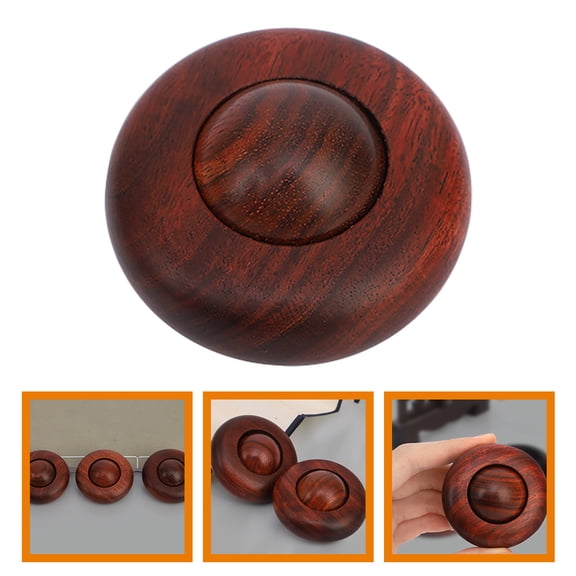 Toyvian Finger Pressure Ball Brown Wood Massager for Travel Home 1Pcs