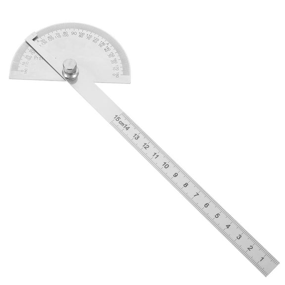 Toyvian Steel Protractor Measuring Tool Angle Finder Silver for Students Artists 1Pcs