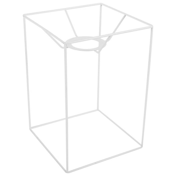 Toyvian White Metal Lamp Shade Frame Rust Resistant Iron Wire Lampshade Holder for Table Lights