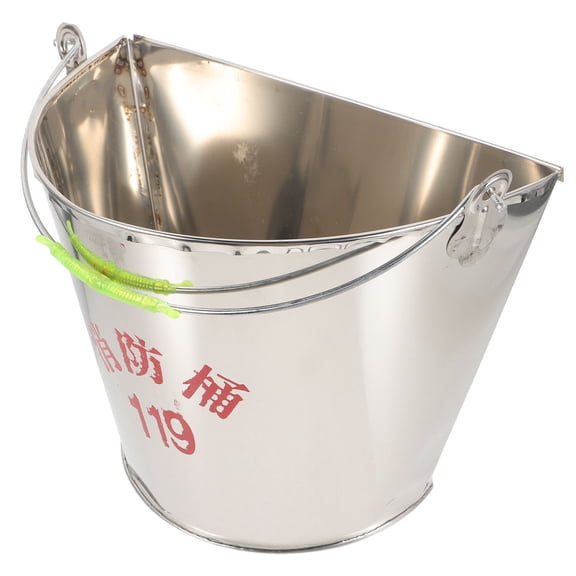 Toyvian Stainless Steel Emergency Sand Bucket with Semi-Circular Design for Safety, Durability, and Practical Outdoor Use