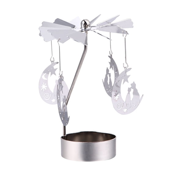 Toyvian 1Pc Romantic Silver Candle Spinner with Metal Candle Stick for Elegant Home Ambiance