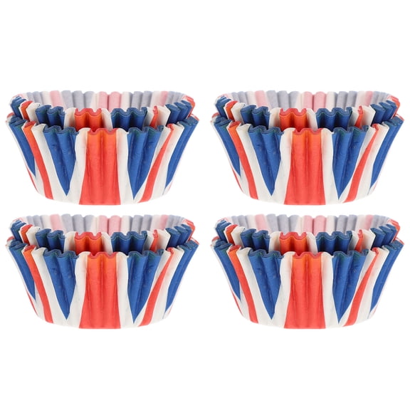 Toyvian Union Jack Paper Cupcake Liners Multi-Color Baking Cups 100 Pieces Party Supplies