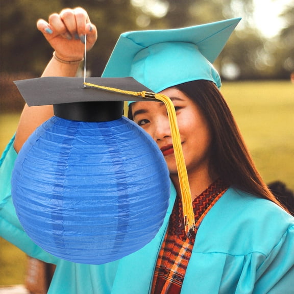 Toyvian Grad Decorations Paper Lanterns Blue Decoration 1Pack