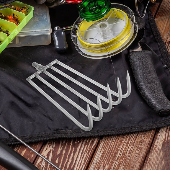 Toyvian Plated Silver Stainless Steel Weed Puller Tool for Home Garden and Aquatic Plant Clearing