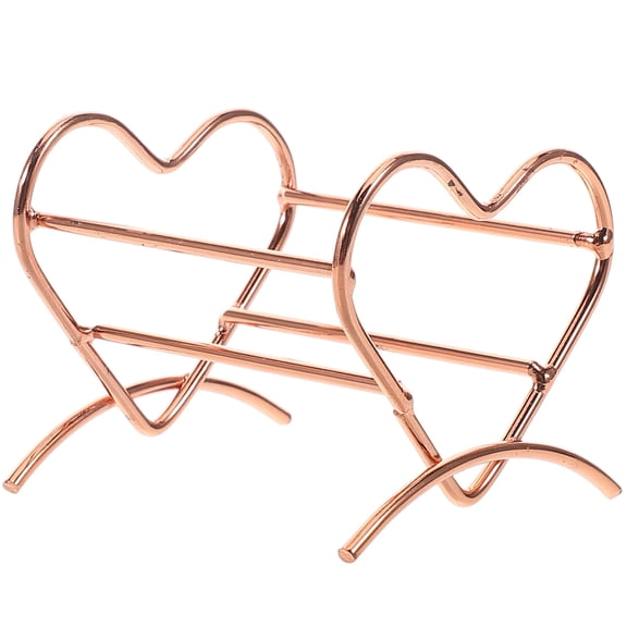 Toyvian Heart Shaped Sponge Stand Beauty Egg Storage Rack Rose Gold 1Set for Women's Makeup Tools