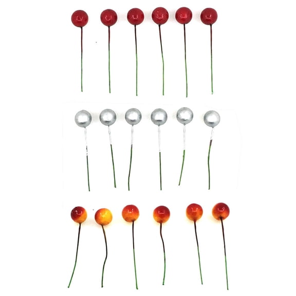 Toyvian 48 Pieces Realistic Red Decorative Fake Berries for Kitchen, Store Display, Home Decor and Craft Projects