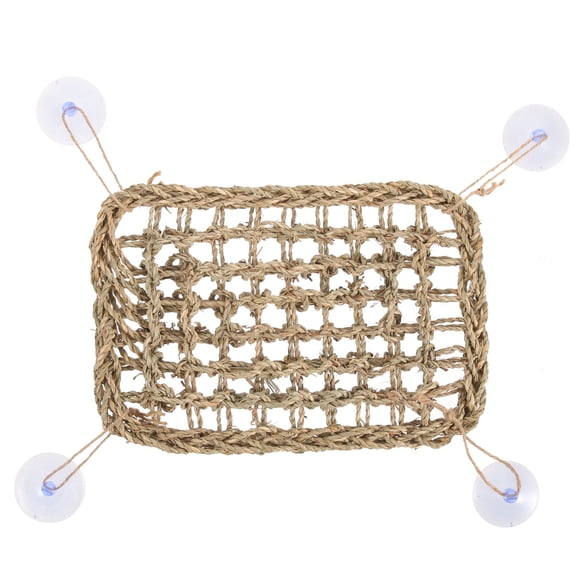 Toyvian Lizard Hammock for Reptile Pets Durable Grass Woven Light Brown Sleeping Bed 1Pcs