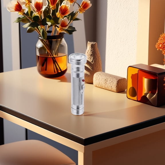 Toyvian Vintage Flashlight Iron 1Pcs Silver