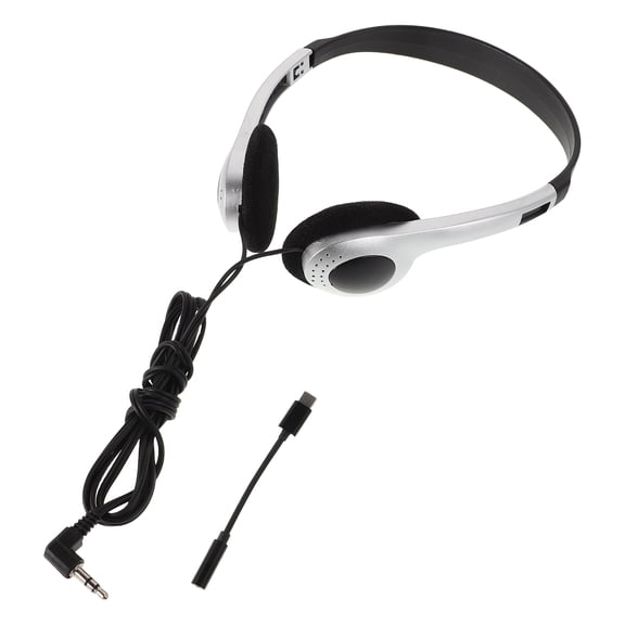 Toyvian Retro Wired Headphones for School Over Ear Design for Adults Compatible with Computers and Phones Includes Adapter