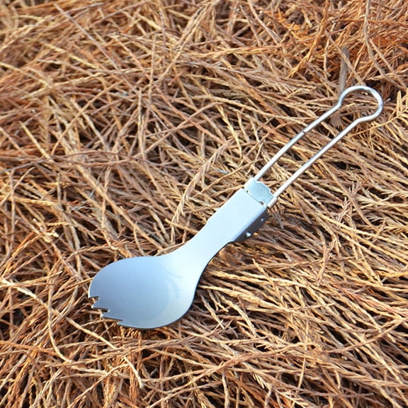 Toyvian Portable Folding Spoon Fork Foldable Cutlery Set for Outdoor Picnic Travel