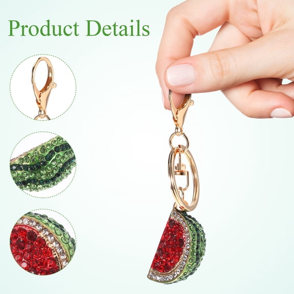 Toyvian Red Watermelon Keychain Charm for Bags and Keys, Cute Fruit Accessory, 1 Piece