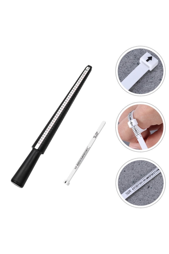 Finger Ring Sizer Ringer Sizer Black Plastic 1Set