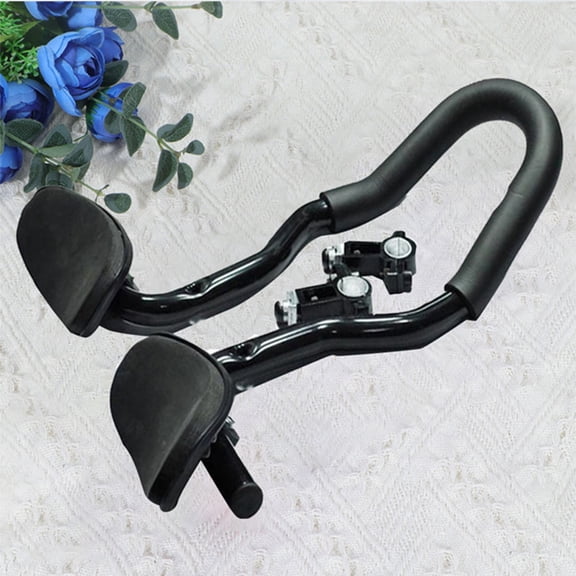 Toyvian Aluminum Handlebar Rest with Soft Black Cushions for Road Bikes, Easy Installation Cycling Accessory for Comfort