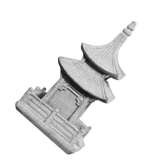 Toyvian Fine Workmanship Grey Pavilion Statue for Tabletop and Garden Landscape Decoration