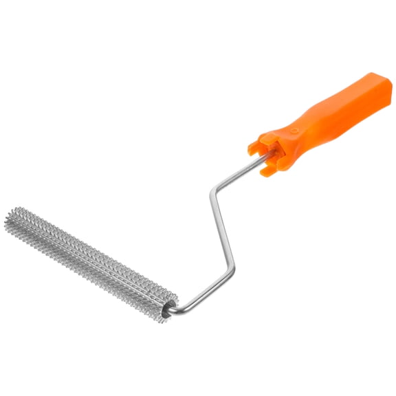 Toyvian Epoxy Floor Defoaming Brush with Orange Screed Spiked Roller and Easy Grip Handle