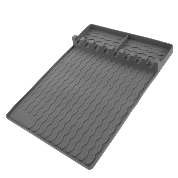 Toyvian Grey Silicone Grill Side Shelf Mat Multipurpose Bbq Tool Rest Mat for Home