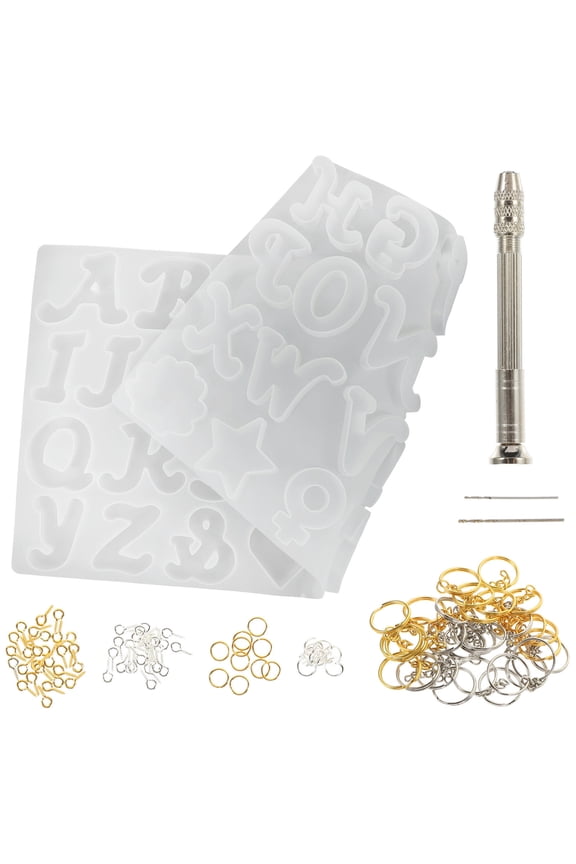 Silicone Mold Kit Alphabet Craft Molds For Diy Keychain Pendant Lightweight Compact Design